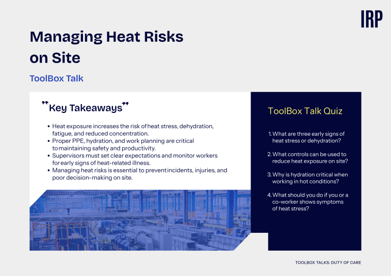 Managing Heat Risks on Site