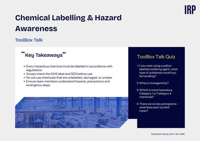 Chemical Labelling & Hazard Awareness
