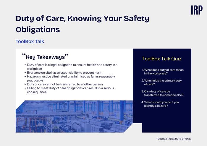 Duty of Care, Knowing Your Safety Obligations