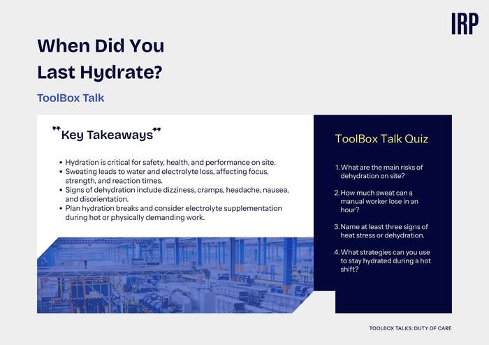 When Did You Last Hydrate?